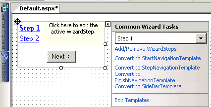 Wizard Control Design Time