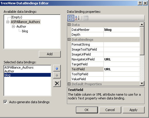 TreeView DataBindings Editor